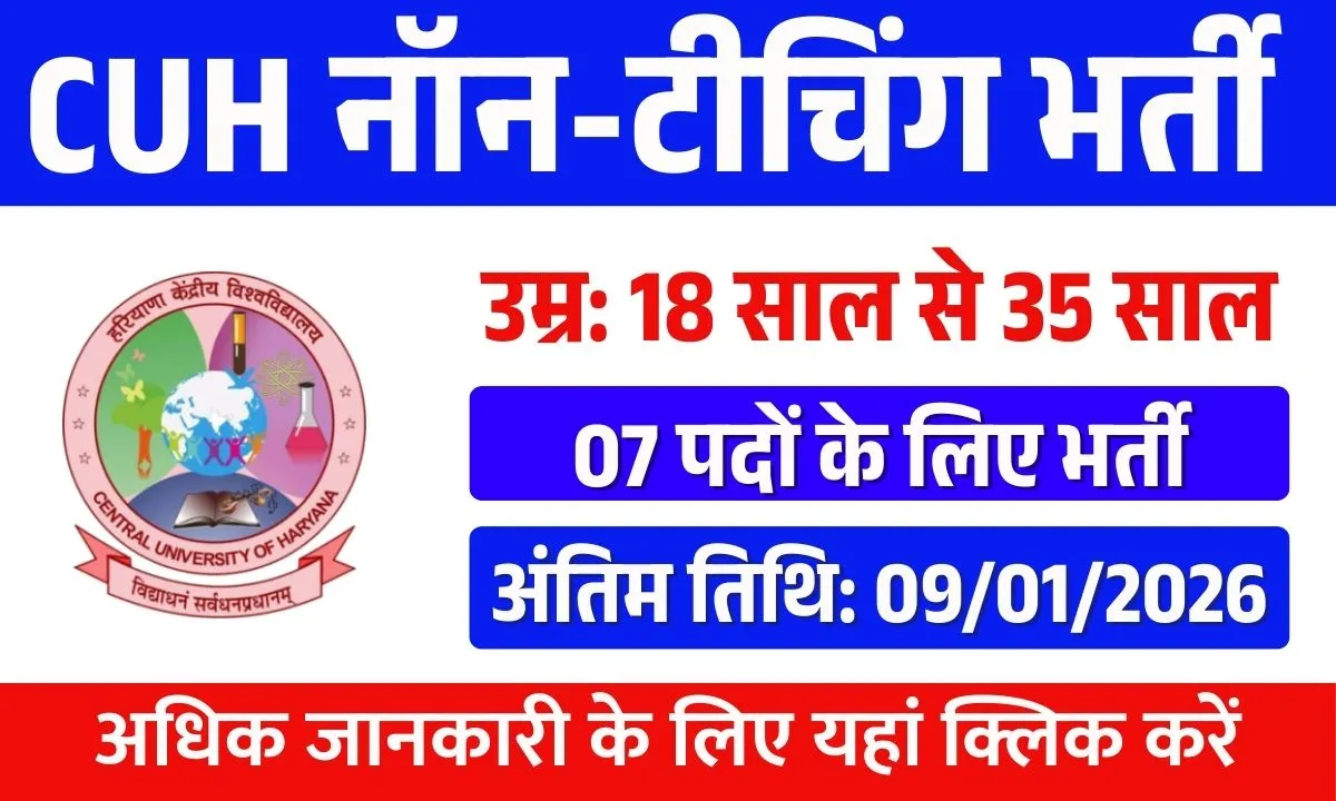 Central University of Haryana Non-Teaching Recruitment 2025